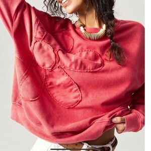 Women's Red Floral Sweatshirt